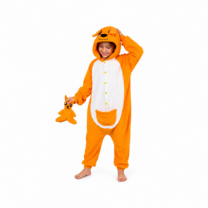 kangoeroe onesie oranje voor kinderen en volwassenen van Georgies Suites®