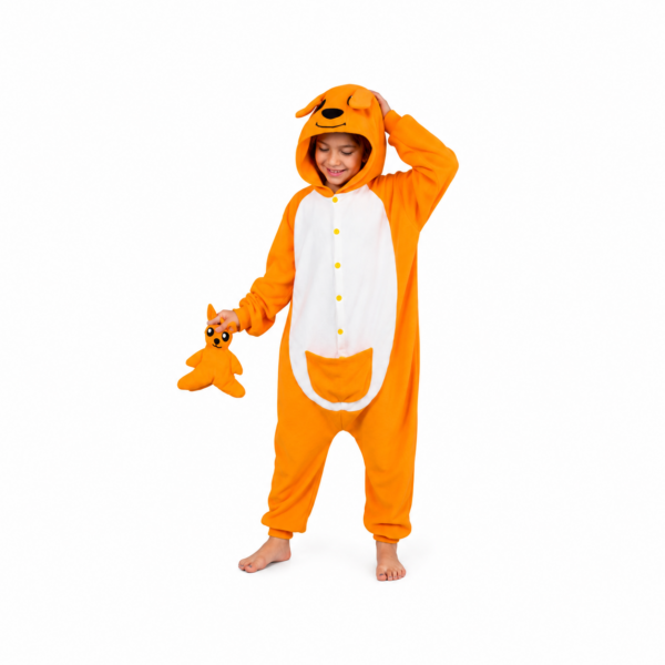 kangoeroe onesie oranje voor kinderen en volwassenen van Georgies Suites®