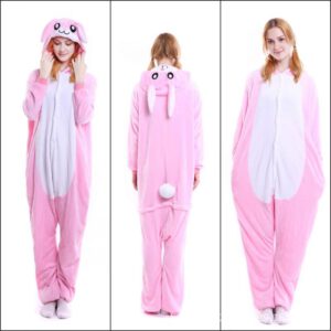 Roze konijn onesie