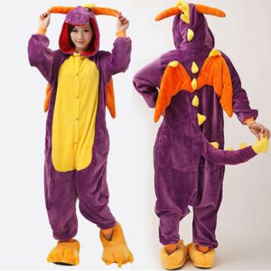 Paarse draak onesie
