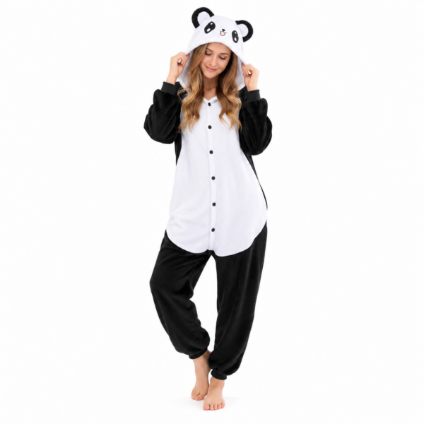 Zwart-witte Panda Onesie voor kinderen en volwassenen – Georgies Suites®